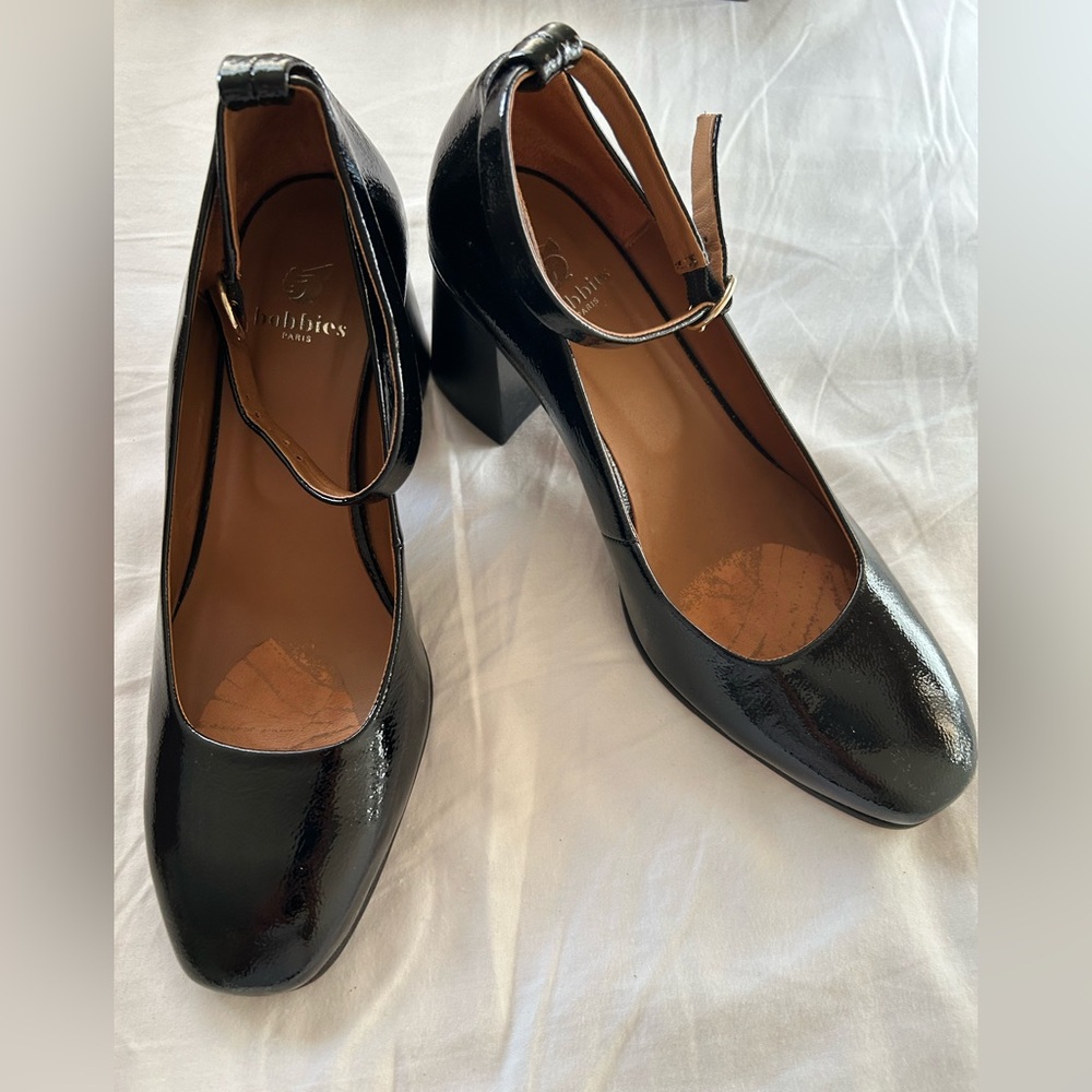 Bobbies Elegant Black Heels with Ankle Strap heels - Picture 8 of 10